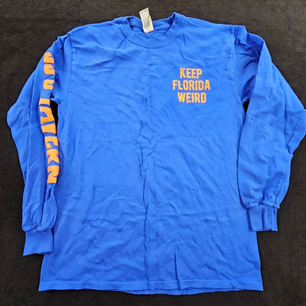 Keep Florida Weird JJ's Tavern Blue Long Sleeve Cotton T-Shirt Men's M